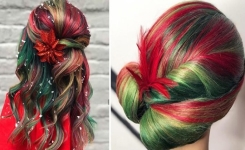 La tendance capillaire la plus festive de l'année: les cheveux aux couleurs de Noël!