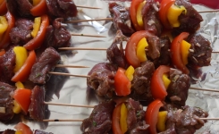 Brochettes de boeuf marinées