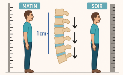 Pourquoi la taille d’un être humain diminue-t-elle de 1 cm à la fin de la journée ?